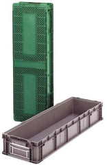 Orbis - 40 Lb Load Capacity Gray Polyethylene Tote Container - Stacking, 48" Long x 22-1/2" Wide x 7.3" High - USA Tool & Supply