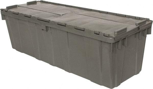 Orbis - 11 Cu Ft, 40 Lb Load Capacity Gray Polyethylene Attached-Lid Container - Stacking, Nesting, 39.3" Long x 14" Wide x 12" High, Lid Included - USA Tool & Supply