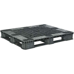 Orbis - 47.8" Long x 39.9" & Wide x 5.8" High Polyethylene Stackable Pallet - 30,000 Lb Static Capacity, 3,500 Lb Dynamic Capacity, Black - USA Tool & Supply