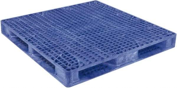 Orbis - 47.9" Long x 47.9" & Wide x 6.8" High Polyethylene Stackable Pallet - 30,000 Lb Static Capacity, 4,000 Lb Dynamic Capacity, Blue - USA Tool & Supply