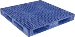 Orbis - 47.9" Long x 47.9" & Wide x 6.8" High Polyethylene Stackable Pallet - 30,000 Lb Static Capacity, 4,000 Lb Dynamic Capacity, Blue - USA Tool & Supply