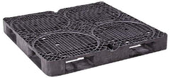 Orbis - 48.8" Long x 48.8" & Wide x 5-1/2" High Polyethylene Drum Pallet - 15,000 Lb Static Capacity, 3,500 Lb Dynamic Capacity, Black - USA Tool & Supply