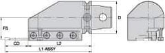 Kennametal - Tool Block Style KM63UT, 32mm Blade Height, 174.5mm OAL, 76.5mm OAH, Indexable Cutoff Blade Tool Block - 32mm Shank Height, Reversible, Series A2 Cut-Off - USA Tool & Supply