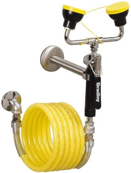 Bradley - Plumbed Drench Hoses Mount: Wall Style: Dual Spray Head - USA Tool & Supply