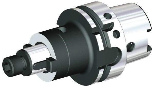 Kennametal - HSK100A Taper Shank 22mm Pilot Diam Shell Mill Holder - 60mm Flange to Nose End Projection, 40mm Nose Diam, DIN Flange Coolant - Exact Industrial Supply