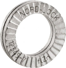 Nord-Lock - Wedge Lock Washers; Outside Diameter (Decimal Inch): 0.43 ; Material: Carbon Steel ; Material Grade: EN 1.7182 ; Finish/Coating: Doerken "Delta Protekt"; Zinc Flake ; Minimum Inside Diameter (Decimal Inch): 0.2506 ; Maximum Inside Diameter (D - Exact Industrial Supply