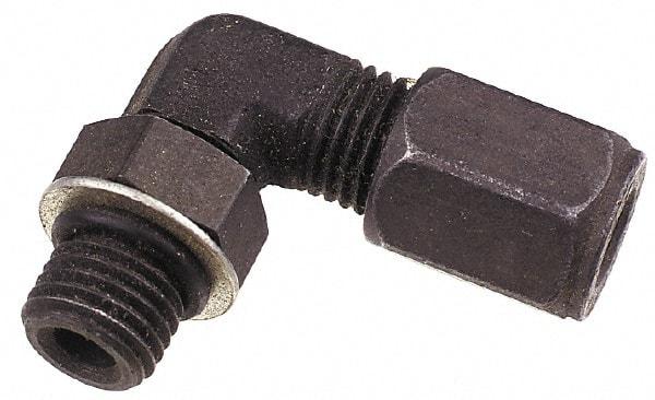Parker - Metal Flareless Bite Tube Straight Thread Elbow - 3/4-16" Thread - USA Tool & Supply