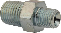 Parker - 3/4 x 1/2 Male Thread, Zinc Plated Steel Industrial Pipe Hex Nipple - MNPTF, 5,500 psi - USA Tool & Supply
