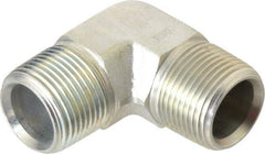 Parker - 3/4 Male Thread, Zinc Plated Steel Industrial Pipe 90° Male Elbow - MNPTF, 4,000 psi - USA Tool & Supply