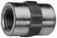 Parker - 3/8 Female Thread, Zinc Plated Steel Industrial Pipe Coupling - FNPTF, 6,000 psi - USA Tool & Supply