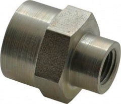 Parker - 1/2 x 1/4 Female Thread, Zinc Plated Steel Industrial Pipe Coupling - FNPTF, 5,000 psi - USA Tool & Supply