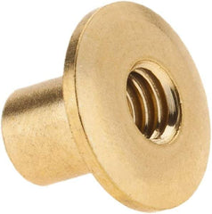 Made in USA - #8-32 Thread Barrel, Brass Sex Bolt & Binding Post - Uncoated, 1/4" Long Barrel - USA Tool & Supply