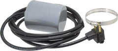 Berkeley - 115 AC Volt, Normally Closed, Float Switch - 10 Ft. Cord Length, Polypropylene - USA Tool & Supply