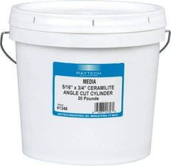 Raytech - Ceramic Plastic Blend Carrier, Polishing Tumbling Media - Cylinder Shape, Wet Operation, 5/16" Long x 3/4" High - USA Tool & Supply