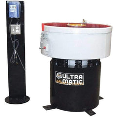 Made in USA - 2 hp, Wet/Dry Operation Vibratory Tumbler - Adjustable Amplitude, Flow Through Drain - USA Tool & Supply