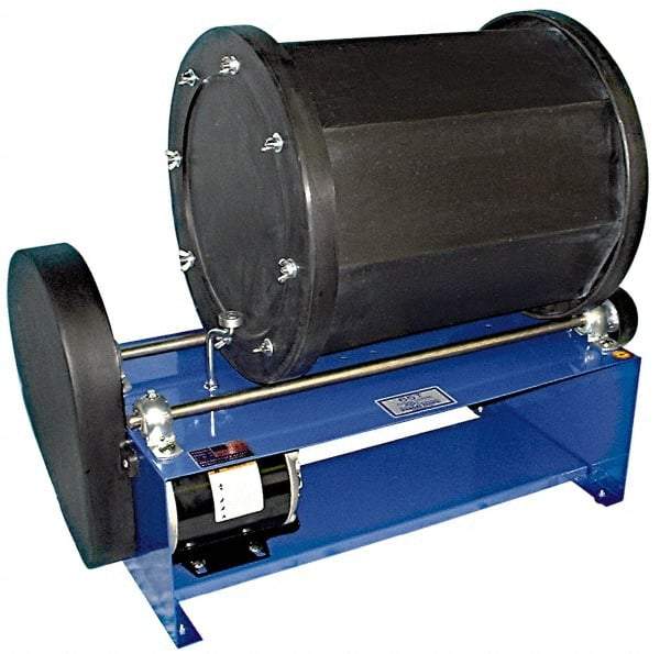 Made in USA - 8.5 Gal Capacity Rotary Tumbler - 1/3 hp Motor, 28" Long x 24" High x 13" Deep - USA Tool & Supply