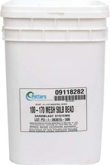 Made in USA - Medium/Fine Grade Smooth Glass Bead - 100 to 170 Grit, 50 Lb Pail - USA Tool & Supply