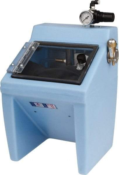 Made in USA - 220V Left Hand Sandblaster - Pressure Feed, 25" CFM at 100 PSI - USA Tool & Supply