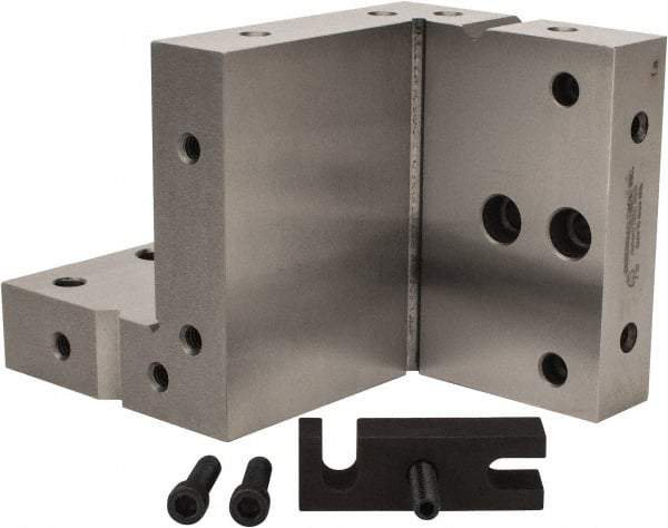 Suburban Tool - 4" Wide x 6" Deep x 4" High Steel Precision-Ground Angle Plate - Compound Plate, Machined Holes on Surface, Open End, 1" Thick, Single Plate - USA Tool & Supply