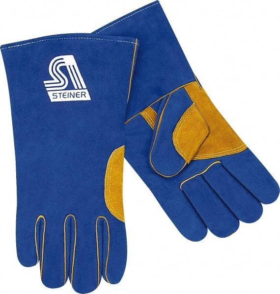 Steiner - Size L Unlined Cowhide Welding Glove - 13" OAL, Gauntlet Cuff, For General Welding - USA Tool & Supply