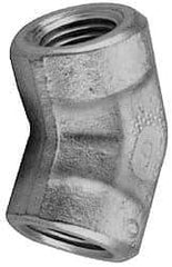 Parker - 1 Female Thread, Zinc Plated Steel Industrial Pipe 45° Female Elbow - FNPTF, 1,800 psi - USA Tool & Supply