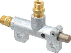 Heinrich - 1/4" NPS Three Way Air Valve - 1/4" NPT Inlet, 0.25" NPT Outlet, Plunger Button/Spring Acuator - USA Tool & Supply