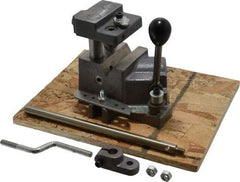 Heinrich - 1/8 to 3/4" Vee Capacity, Manual Cross Hole Jig - 9-1/4" Long x 6-1/16" Wide x 5-1/4" High, 5/16 & 1/2" ID of Furnished Liners - USA Tool & Supply