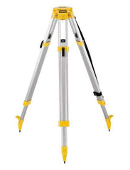 DeWALT - 42 Inch (Closed), 68 (Open) Inch Long, Construction Level Tripod - Black, Yellow, Use With Laser Levels - USA Tool & Supply