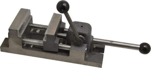 Heinrich - 3" Jaw Opening Capacity x 1-1/4" Throat Depth, Horizontal Drill Press Vise - 3" Wide Jaw, Stationary Base, Standard Speed - USA Tool & Supply