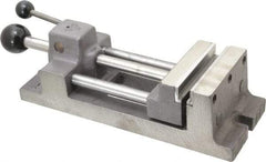 Heinrich - 4-11/16" Jaw Opening Capacity x 1-5/16" Throat Depth, Horizontal Drill Press Vise - 4" Wide Jaw, Stationary Base, Standard Speed - USA Tool & Supply