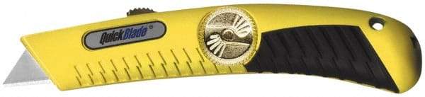 PHC - Retractable Utility Knife - Yellow Metal Handle, 1 Blade Included - USA Tool & Supply