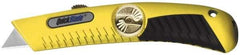 PHC - Retractable Utility Knife - Yellow Metal Handle, 1 Blade Included - USA Tool & Supply