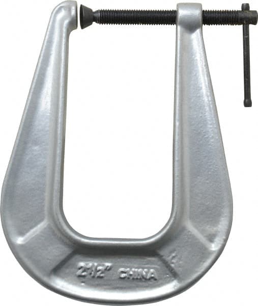 Gibraltar - Light-Duty 2-1/2" Max Opening, 6-1/4" Throat Depth, Cast Iron Standard C-Clamp - USA Tool & Supply