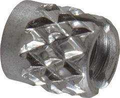 E-Z LOK - #4-40 UNC Stainless Steel Flush Press Fit Threaded Insert for Plastic - 3/16" OAL, 0.166" Insert Diam, 5/32" Hole Diam, 5/32" Drill - USA Tool & Supply