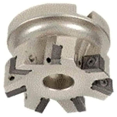 Iscar - 6 Inserts, 2" Cut Diam, 3/4" Arbor Diam, 0.354" Max Depth of Cut, Indexable Square-Shoulder Face Mill - 0/90° Lead Angle, 1.57" High, XCMT Insert Compatibility, Through Coolant, Series IscarPlunger - USA Tool & Supply
