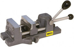 Heinrich - 4-11/16" Jaw Opening Capacity x 1-5/16" Throat Depth, Horizontal Drill Press Vise - 4" Wide x 4-11/16" High Jaw, Stationary Base, Standard Speed - USA Tool & Supply