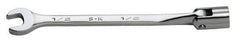 SK - 7/16" 12 Point Flexhead Combination Wrench - 7" OAL, Steel, Chrome Finish - USA Tool & Supply
