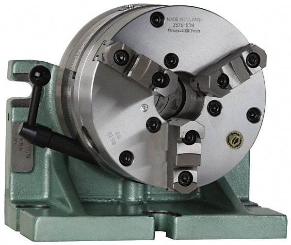 Bison - 360 Position, 6" Chuck, Super Indexing Spacer - 4.92" High Centerline, 0.866" Spacer Through Hole, 1.653" Chuck Through Hole, 11.85" OAL, 8.66" Overall Height - USA Tool & Supply