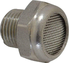 Legris - 1/8 Male NPT, 14mm Hex, Exhaust Muffler - 175 Max psi, 108 Decibel Rating, Stainless Steel - USA Tool & Supply