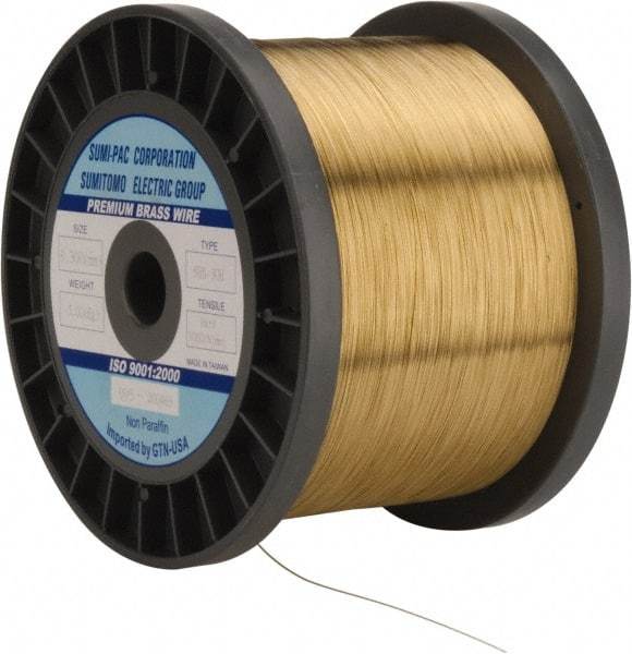 Global EDM - Brass Hard Grade Electrical Discharge Machining (EDM) Wire - 99 Lbs. Max Tensile Strength - USA Tool & Supply