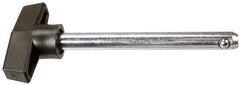 Value Collection - 1/4" Diam, 3" Usable Length, T Handle, Quick Release Pin - 3-3/4" OAL, Grade C1010/C1022 Steel, Zinc-Plated Finish - USA Tool & Supply