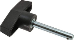 Value Collection - 1/4" Diam, 1-3/4" Usable Length, T Handle, Quick Release Pin - 2-1/2" OAL, Grade C1010/C1022 Steel, Zinc-Plated Finish - USA Tool & Supply
