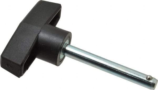 Value Collection - 1/4" Diam, 2" Usable Length, T Handle, Quick Release Pin - 2-3/4" OAL, Grade C1010/C1022 Steel, Zinc-Plated Finish - USA Tool & Supply
