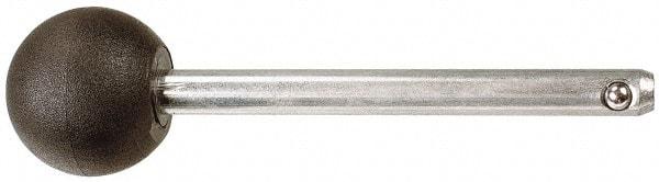 Value Collection - 1/4" Diam, 3-1/4" Usable Length, Ball Knob, Quick Release Pin - 3-1/4" OAL, Grade C1010/C1022 Steel, Zinc-Plated Finish - USA Tool & Supply