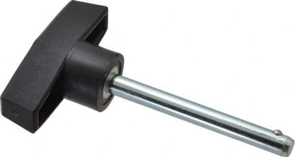 Value Collection - 1/4" Diam, 2-1/4" Usable Length, T Handle, Quick Release Pin - 2-1/4" OAL, Grade C1010/C1022 Steel, Zinc-Plated Finish - USA Tool & Supply