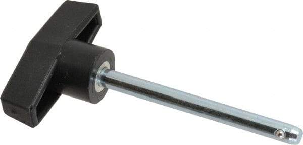 Value Collection - 1/4" Diam, 2-3/4" Usable Length, T Handle, Quick Release Pin - 3-1/2" OAL, Grade C1010/C1022 Steel, Zinc-Plated Finish - USA Tool & Supply