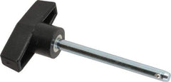 Value Collection - 1/4" Diam, 2-3/4" Usable Length, T Handle, Quick Release Pin - 3-1/2" OAL, Grade C1010/C1022 Steel, Zinc-Plated Finish - USA Tool & Supply