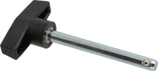 Value Collection - 5/16" Diam, 3" Usable Length, T Handle, Quick Release Pin - 3-3/4" OAL, Grade C1010/C1022 Steel, Zinc-Plated Finish - USA Tool & Supply