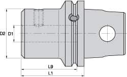 Kennametal - KM63XMZ Modular Connection 8mm Hole End Mill Holder/Adapter - 28mm Nose Diam, 100mm Projection, Through-Spindle Coolant - Exact Industrial Supply