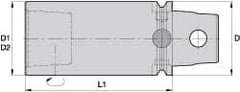 Kennametal - KM63UT, 3.15 Inch Long, Modular Tool Holding Extension - 2.48 Inch Body Diameter x 4.725 Inch Overall Length - Exact Industrial Supply